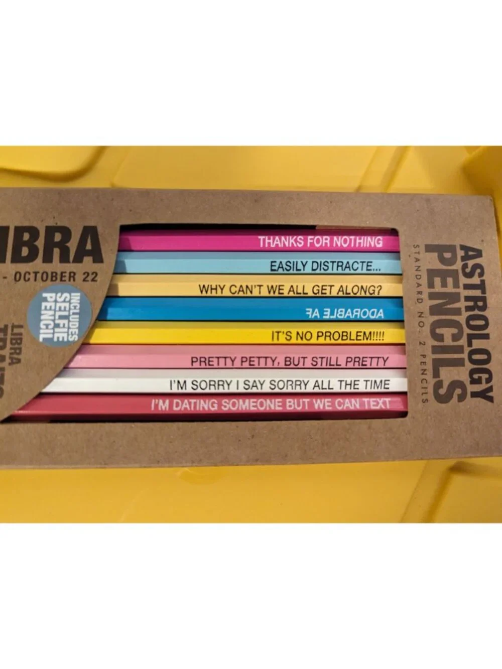 Astrology Libra Pencil Set With Fun Zodiac Traits & Sayings Standard No. 2 Penci